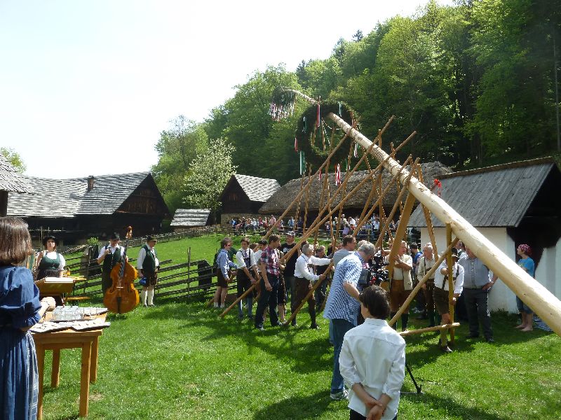 Maibaumaufstellen in Stübing